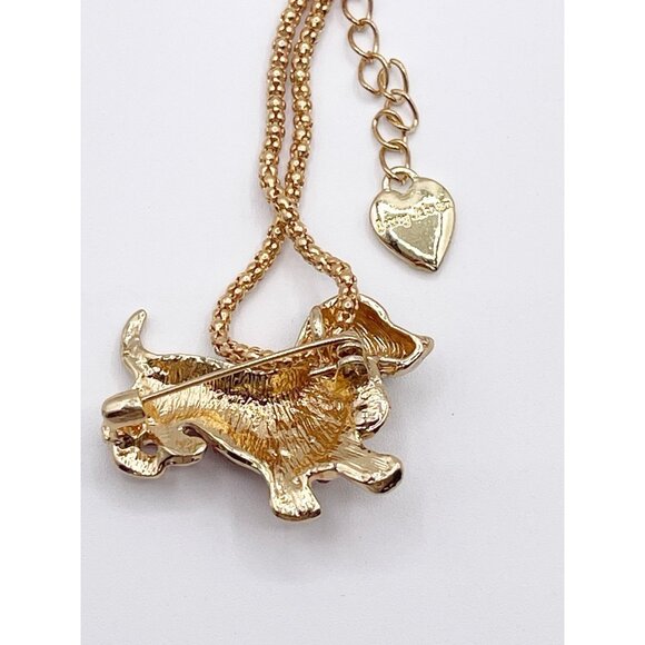 Betsey Johnson Multicolor Pave Crystal Dachshund Wiener Dog Pendant Necklace - Picture 3 of 8